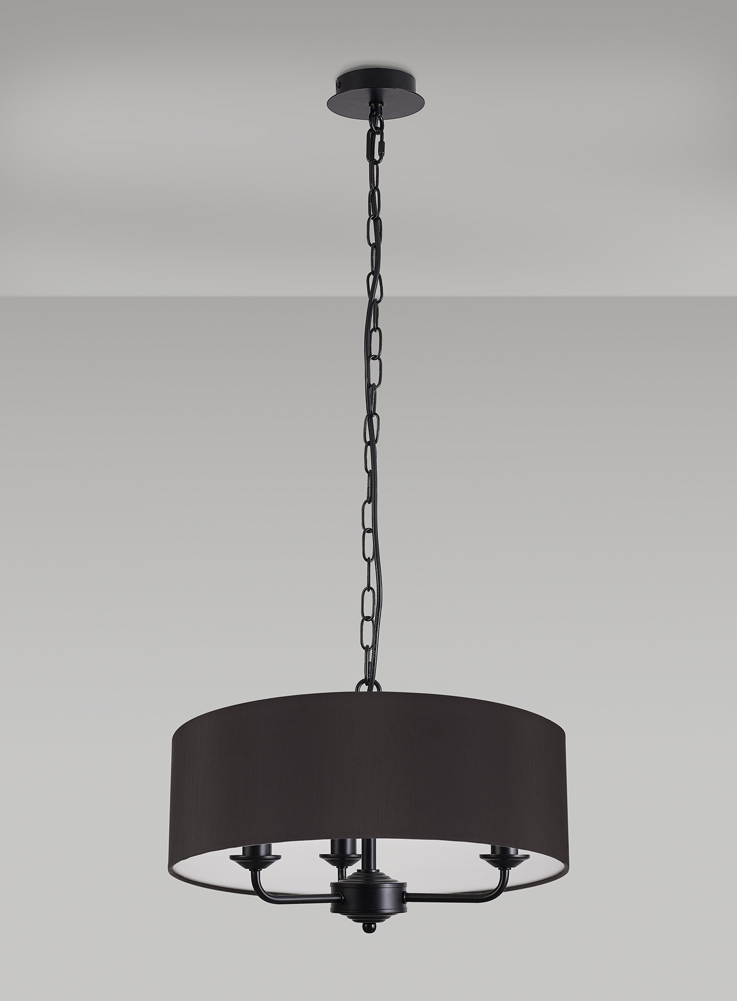 Banyan 45cm 3 Light Pendant Matt Black, Black DK1013  Deco Banyan MB BL